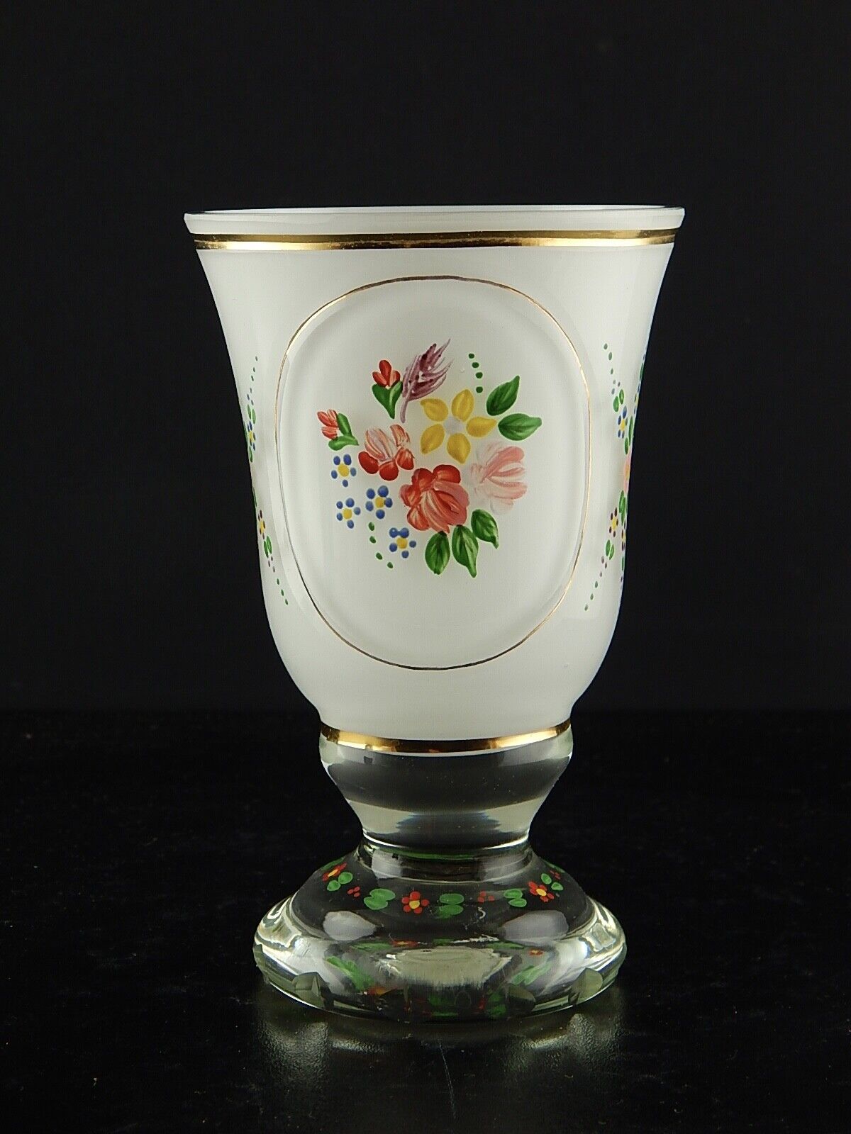 ANTICO BICCHIERE BOCCALE CRISTALLO MOLATO INCISO BOEMIA BIEDERMEIER INCAMICIATO*