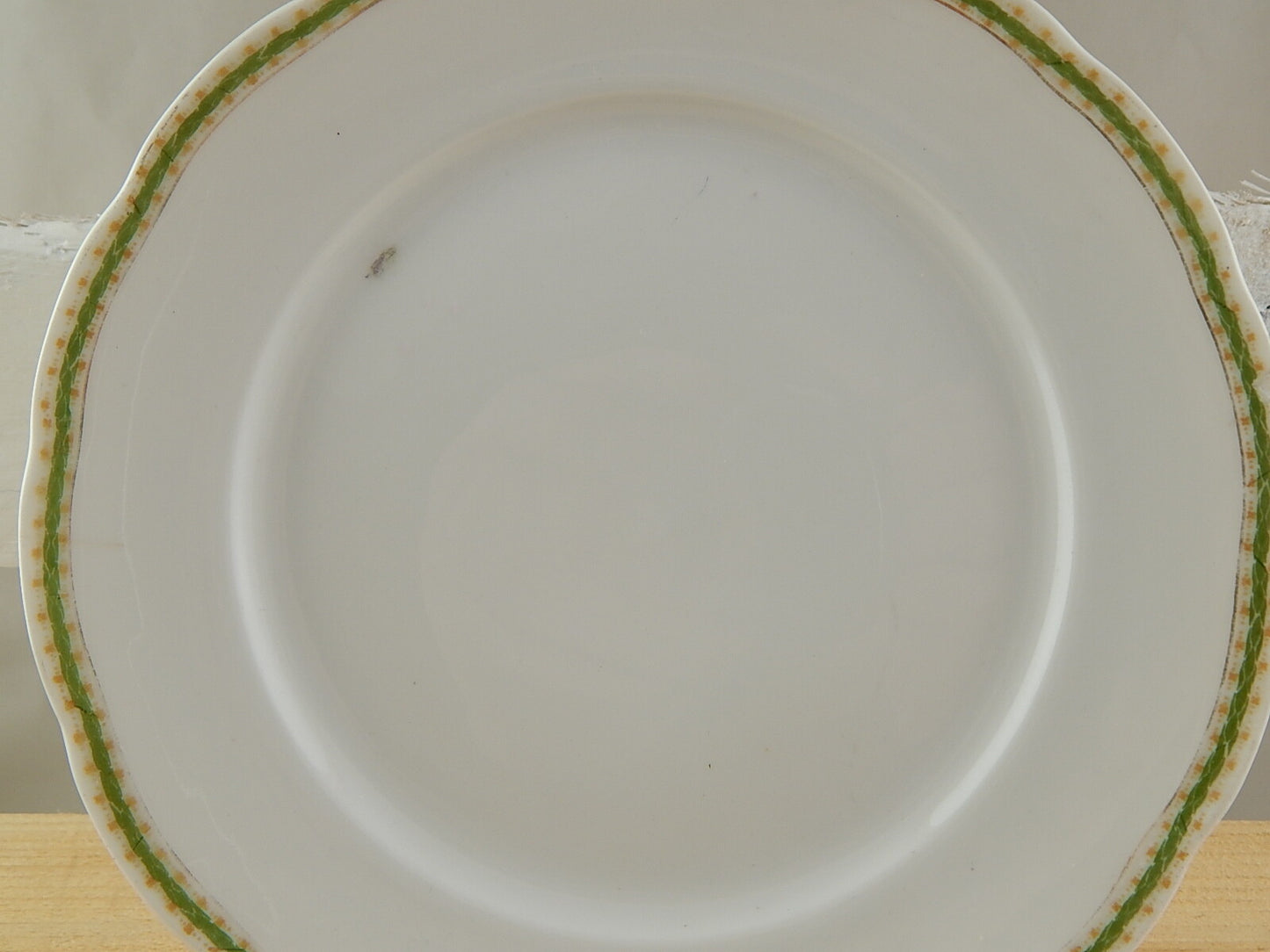 ANTICO RARO PIATTO PORCELLANA GINORI FINE 800 PROFILO VERDE #1734