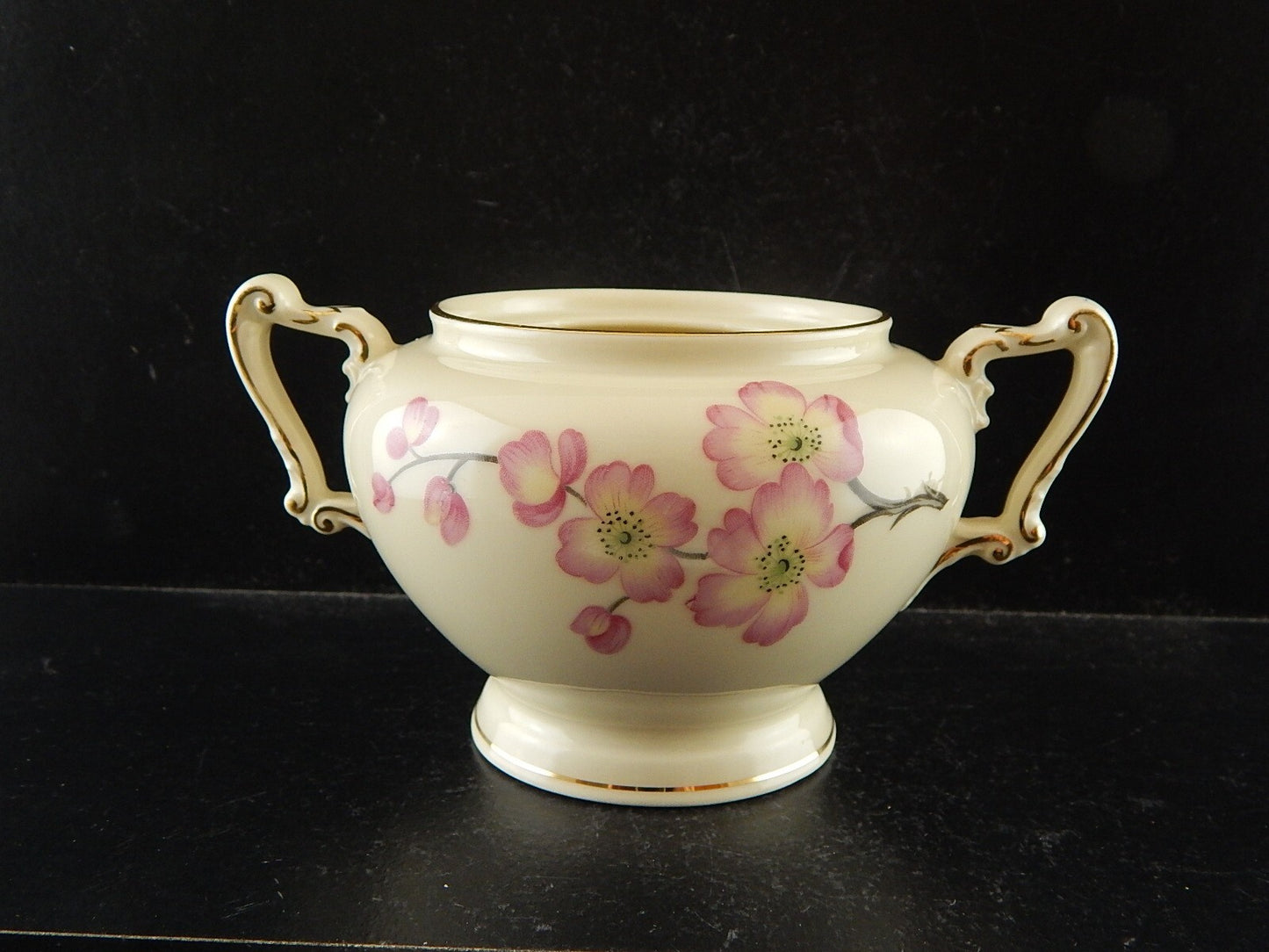 ANTICA ART DECO ZUCCHERIERA PORCELLANA HEINRICH &CO SELB BAVARIA FIORI PESCO