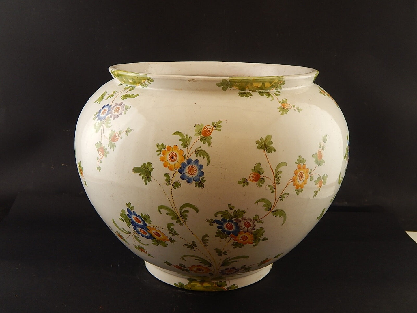 ANTICO GRANDE VASO FIORIERA MAIOLICA CERAMICA CANTAGALLI FIRENZE FINE 800