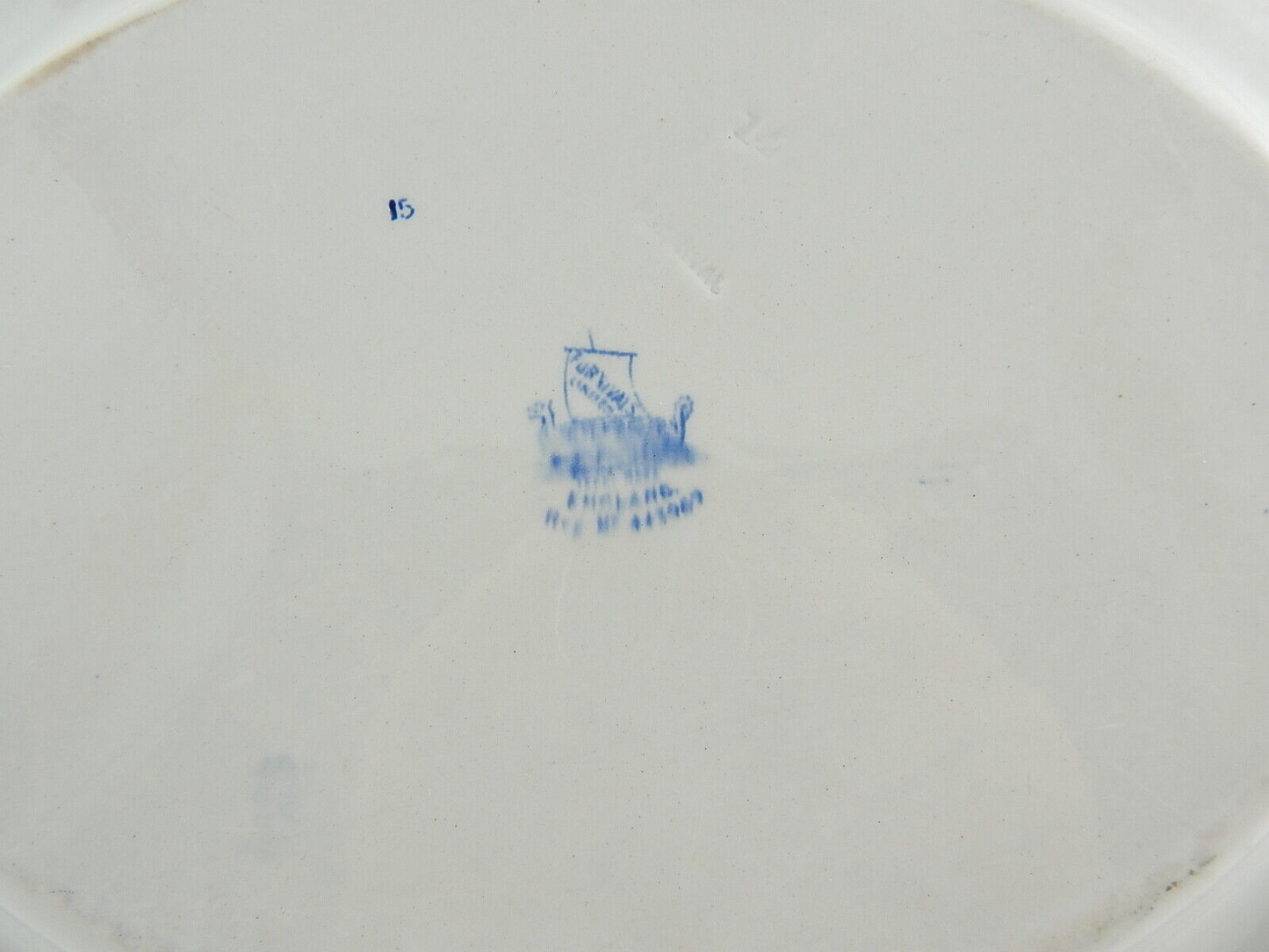 ANTICO VASSOIO RAVIERA PORCELLANA CERAMICA INGLESE FURNIVALS 1900 BIANCO-BLU