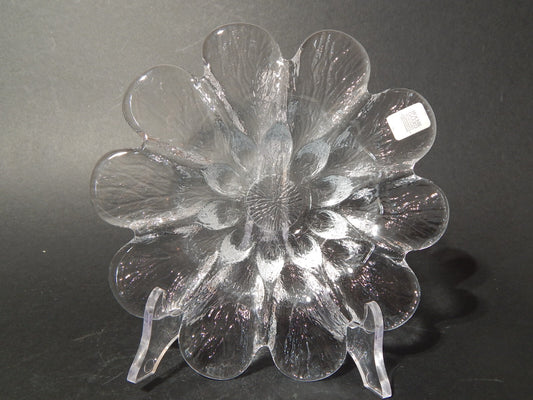 HOLMEGAARD PIATTO IN VETRO PORTA CANDELA MARGHERITA VINTAGE ANNI 70