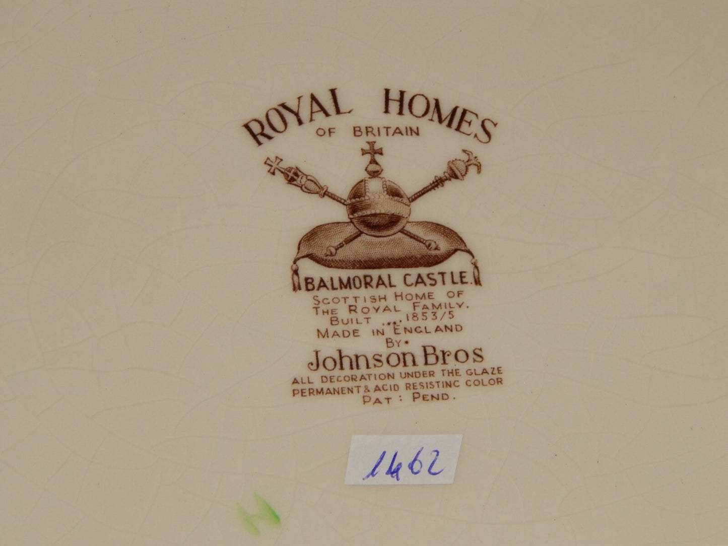 ANTICO VASSOIO PORCELLANA JOHNSON BROS ROYAL HOMES OF BRITAIN BALMORAL CASTLE #