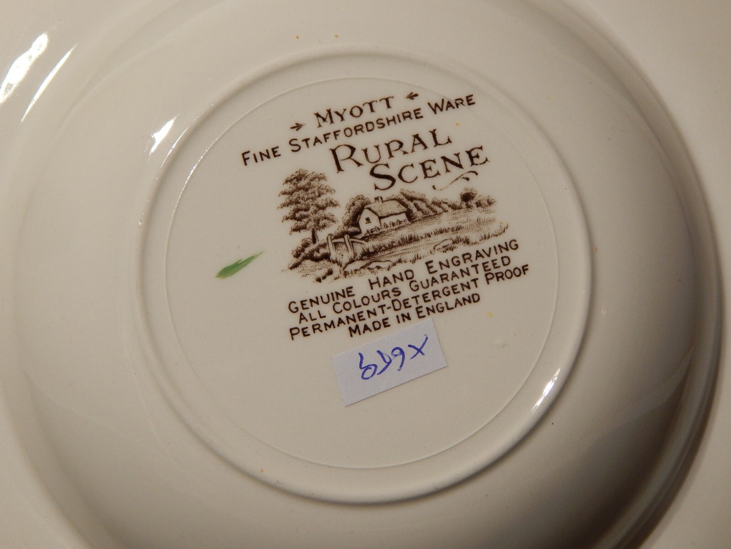 ANTICO SERVIZIO PIATTI CERAMICA INGLESE MYOTT DISEGNO RURAL SCENE STAMPA A MANO