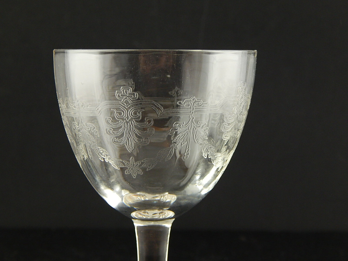 ANTICO LIBERTY BICCHIERE CALICE CRISTALLO CON DECORO INCISO #7353