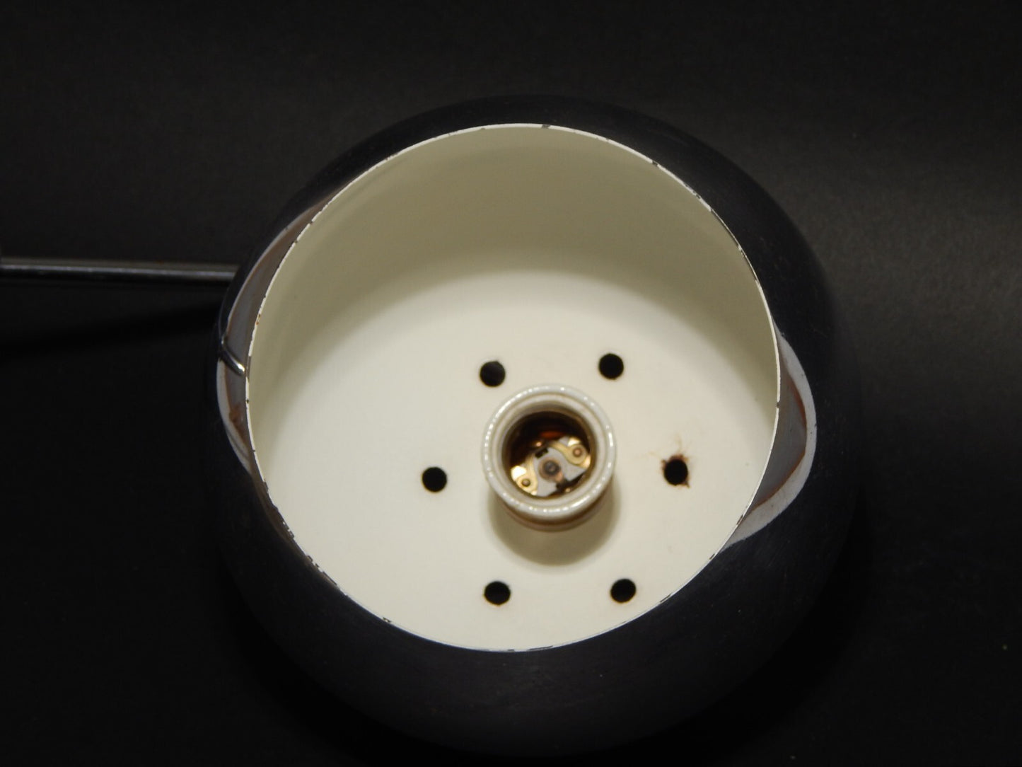 MODERNARIATO RARA LAMPADA TAVOLO SCRIVANIA PARALUME GLOBO CROMATO REGOLABILE