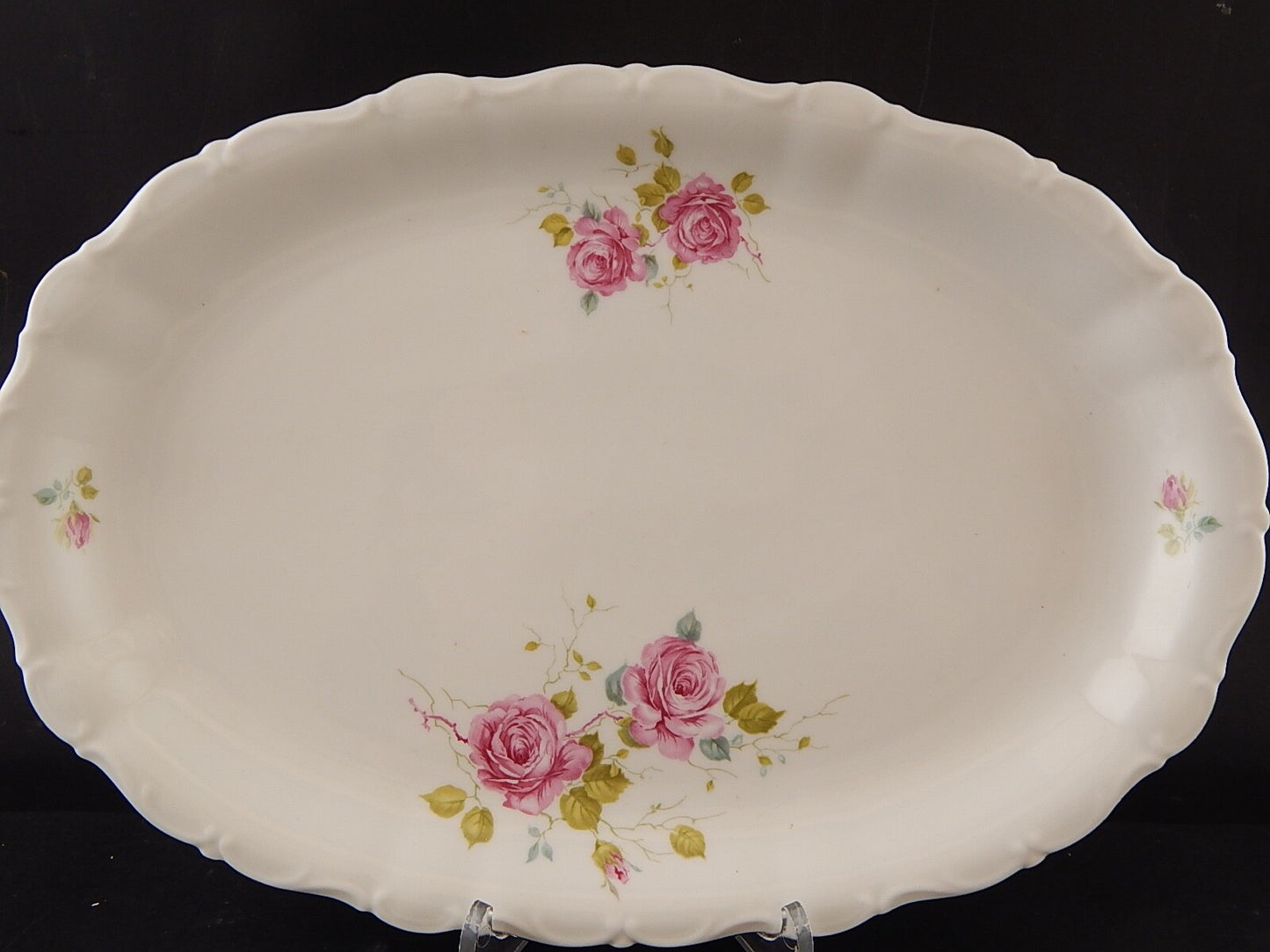 ANTICO VASSOIO PIATTO OVALE PORCELLANA SELTMANN WEIDEN BAVARIA THERESIA ROSE