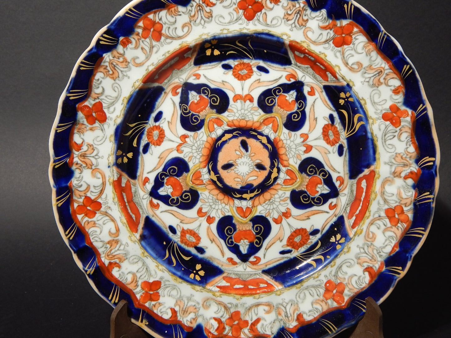 ANTICO RARISSIMO PIATTO IMARI CERAMICA MASON'S PATENT IRONSTONE CHINA META' 800