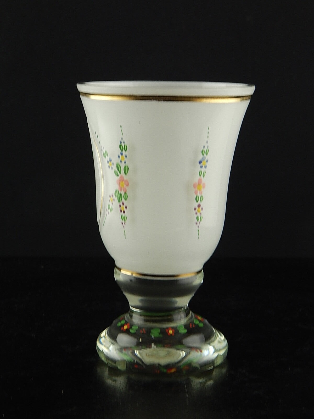 ANTICO BICCHIERE BOCCALE CRISTALLO MOLATO INCISO BOEMIA BIEDERMEIER INCAMICIATO*