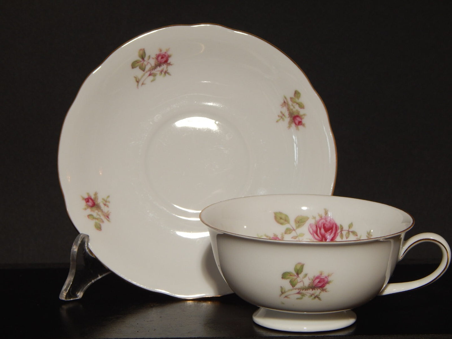 ANTICO TAZZA DA TÈ PORCELLANA BAVARIA OSCAR SCHALLER RHEINPFALZ ROSA CANINA