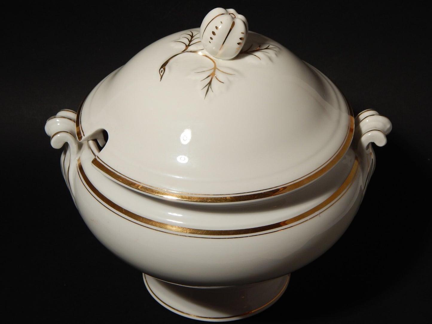 ANTICA PORCELLANA ZUPPIERA CENTROTAVOLA IMPERO CARL TIELSCH ALTWASSER FINE 800