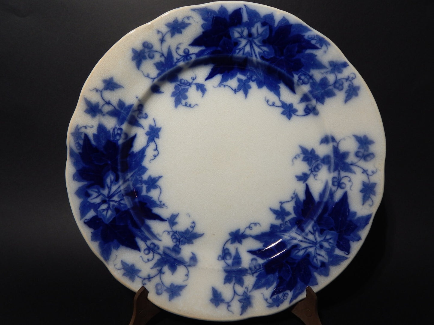 ANTICO VASSOIO PIATTO PORTATA SARREGUEMINES U&C BRYONIA CERAMICA BLUE FLOW 1800