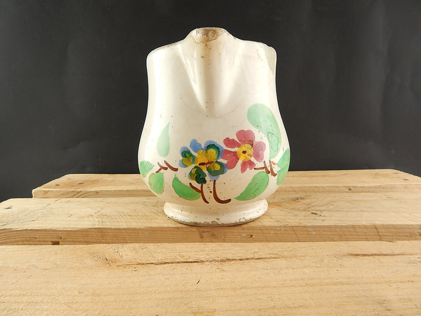 ANTICA RARA BROCCA CARAFFA VERSATOIO CERAMICA MAIOLICA F. MUSSO MONDOVI'