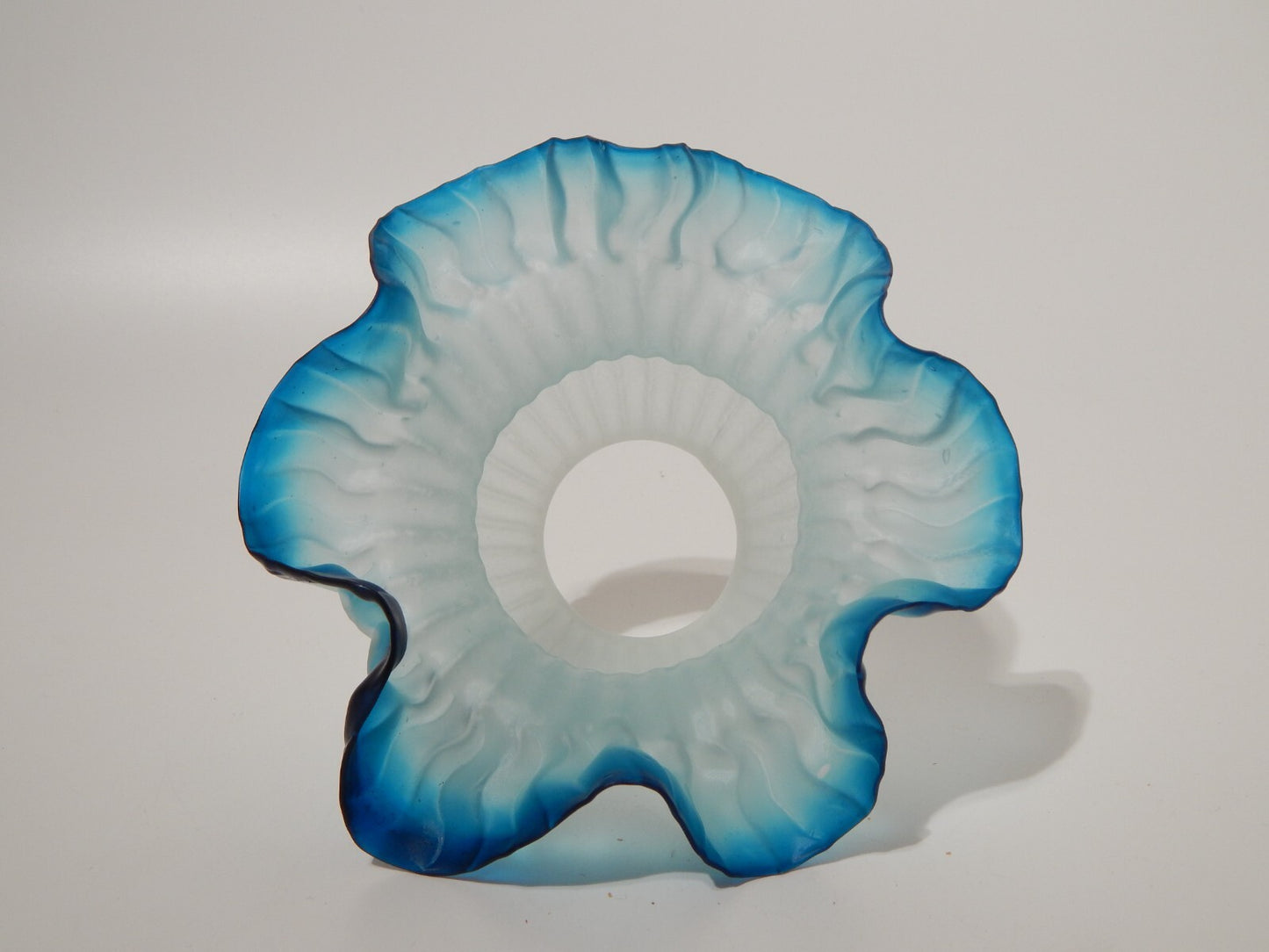 ANTICO EPOCA LIBERTY VETRO SOFFIATO PASTA VETRO PER APPLIQUE LAMPADA BLU