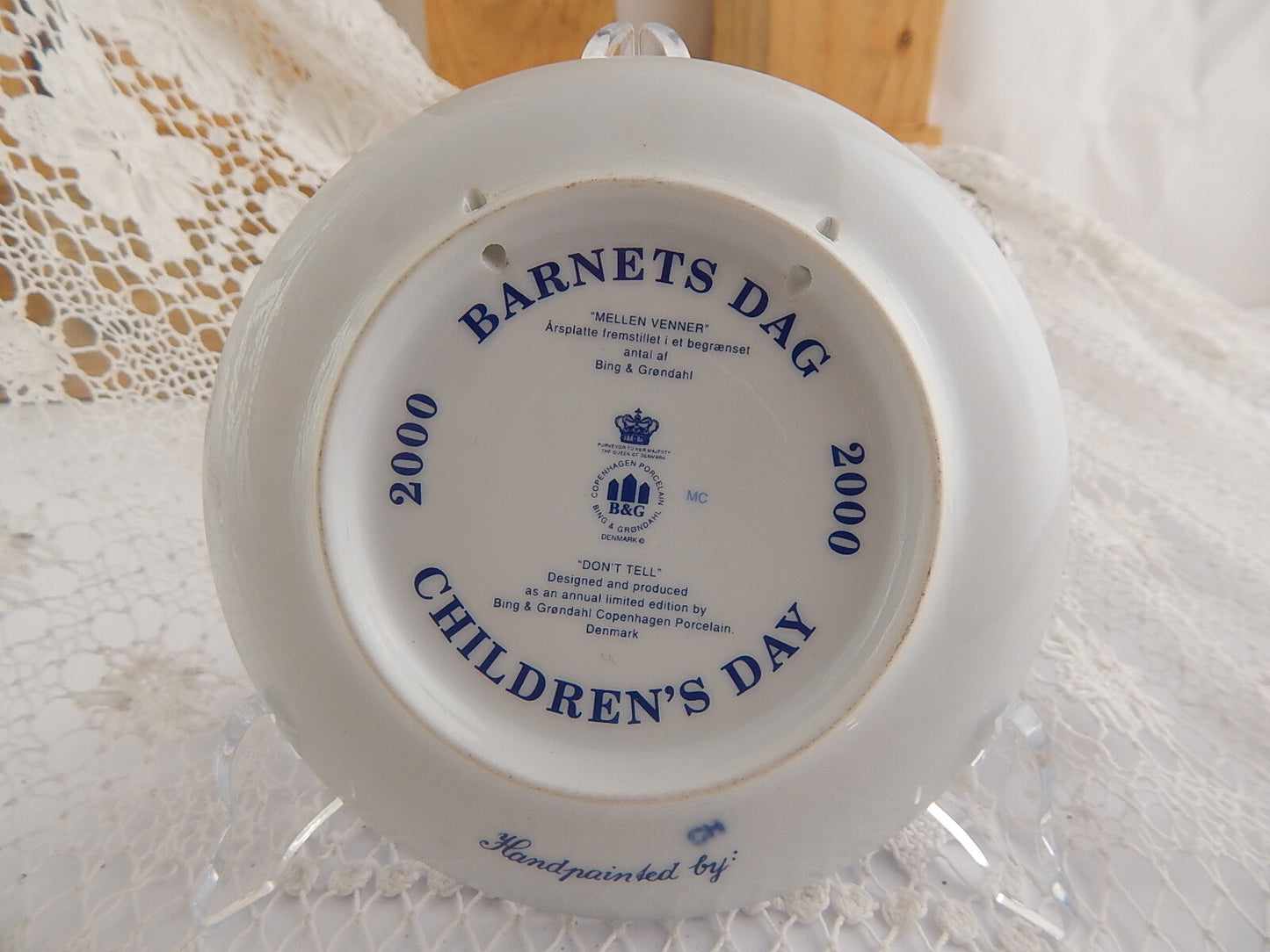 ROYAL COPENHAGEN BING&GRONDAHL CHILDREN'S DAY 2000 PIATTO BAMBINO PORCELLANA