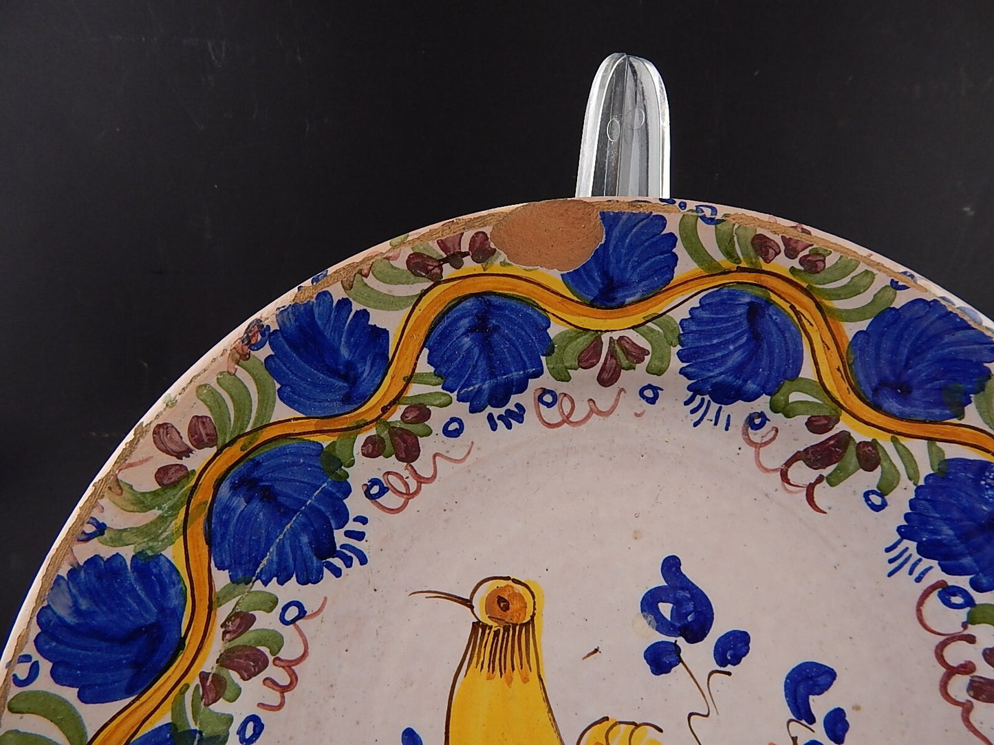 ANTICO 1800 PIATTO CENTROTAVOLA MAIOLICA CERAMICA DI MANISES SPAGNA