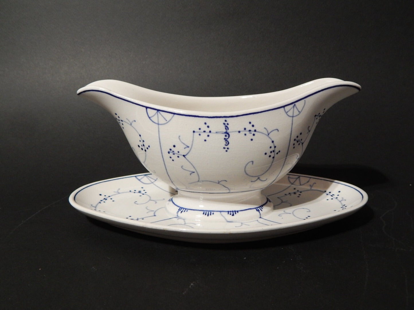 ANTICA '800 ZUPPIERA SALSIERA PORCELLANA VILLEROY&BOCH DRESDEN BLUE FLUTED