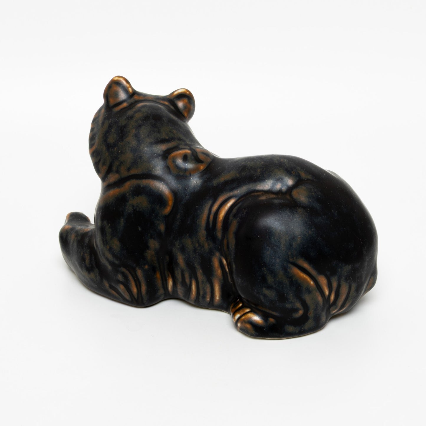 RARA STATUINA PORCELLANA ROYAL COPENHAGEN "Orso Sdraiato" COD 21520 CM 14x22x13