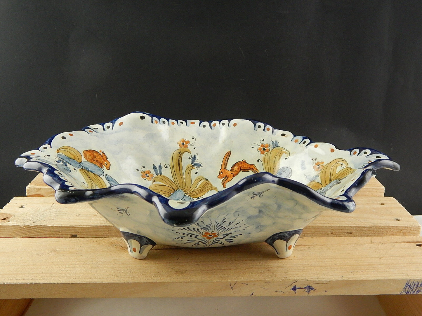 VINTAGE CENTROTAVOLA FRUTTIERA CERAMICA TURI DI ALBISSOLA PEZZO UNICO FATTO MANO