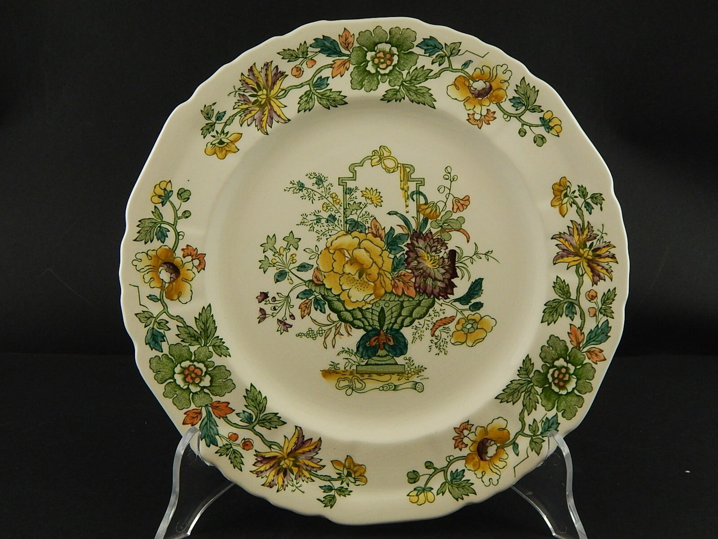 ANTICO SERVIZIO TAVOLA 12 PIATTI CERAMICA INGLESE MASON’S DECORO MANO STRATHMORE