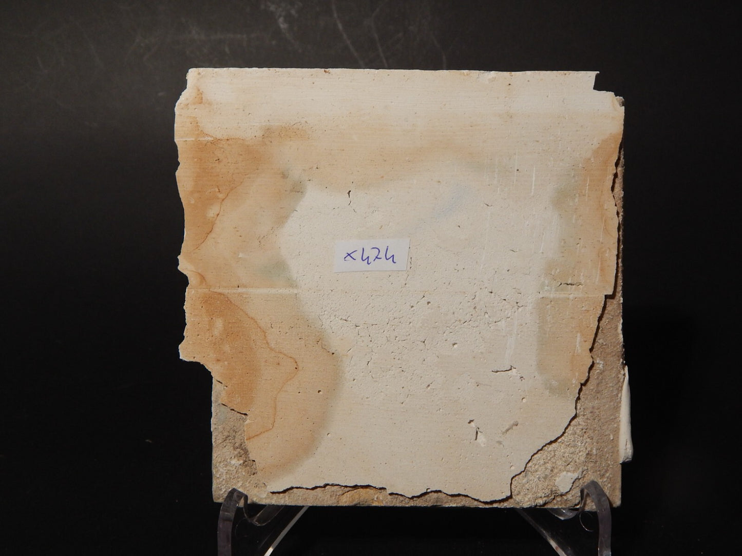 ANTICA PIASTRELLA MATTONELLA CERAMICA DELFT DEL 1700 DECORO AL MANGANESE (474)