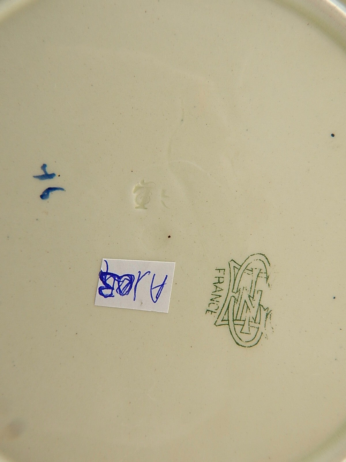 ANTICO DEL 1923 PIATTO CERAMICA ALLA CORNUCOPIA MANIFATTURA GIEN STILE ROUEN #