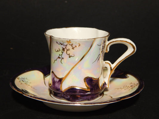 ANTICA ELEGANTE LIBERTY TAZZINA CAFFE' PORCELLANA DECORO A LUSTRO