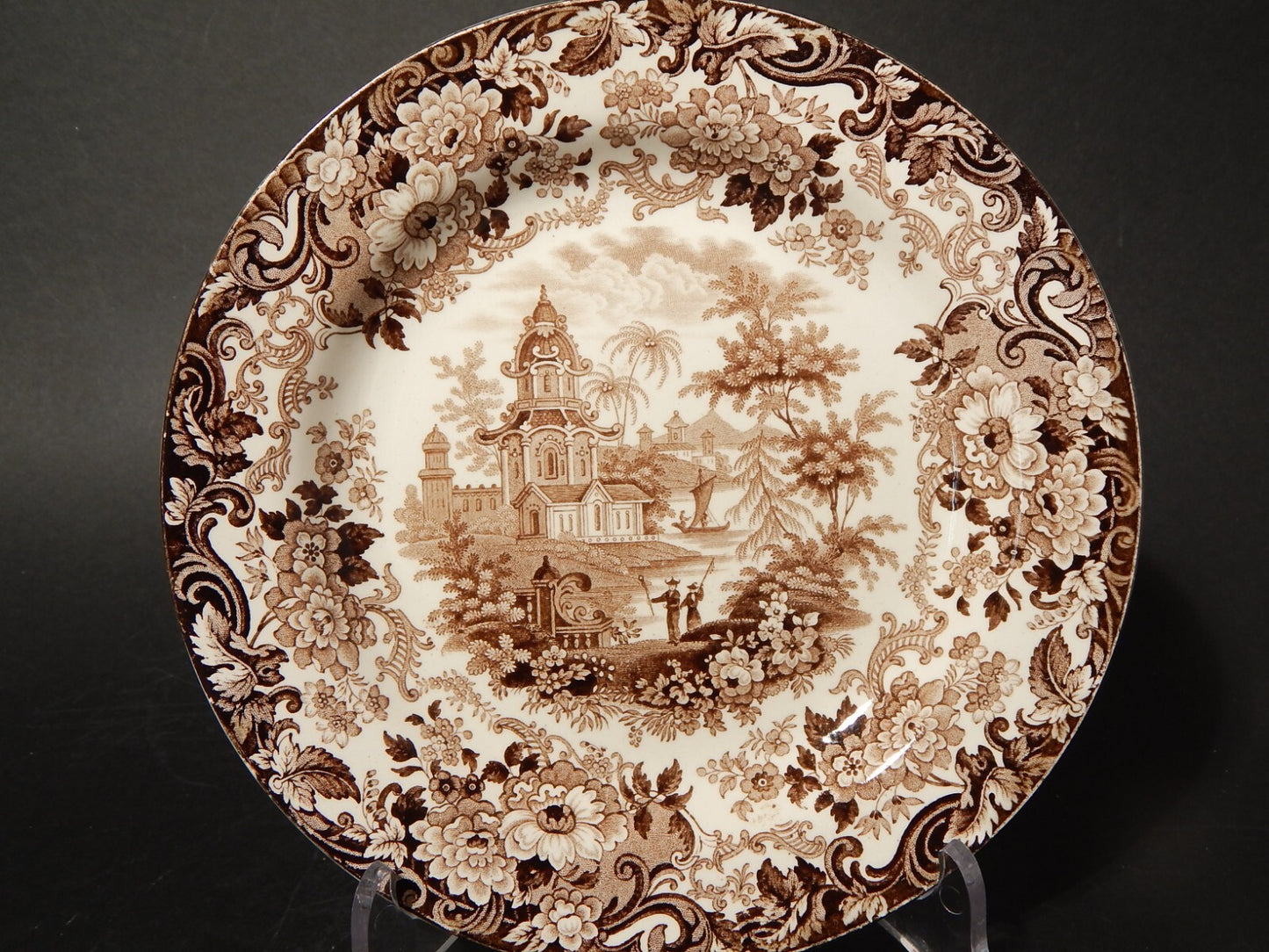 ANTICO PIATTO VITTORIANO 1800 PORCELLANA WEDGWOOD RARO DISEGNO ORIENTALE