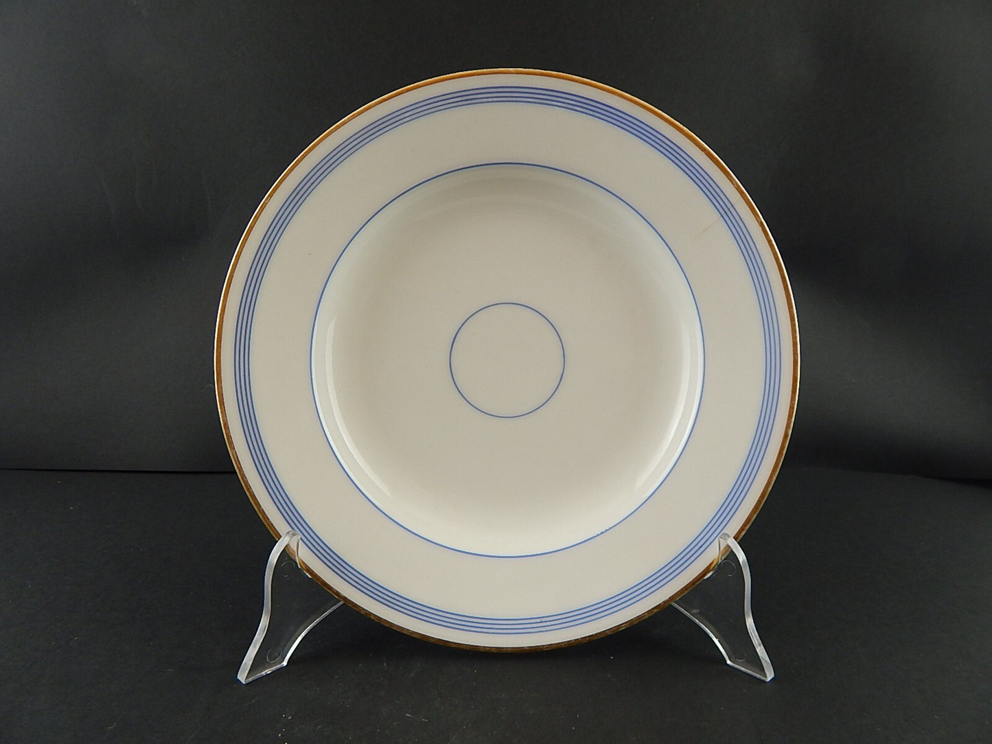 ANTICO RARO SERVIZIO 10 PIATTI PORCELLANA PARIGI BIANCA BLU ORO NAPOLEONE III