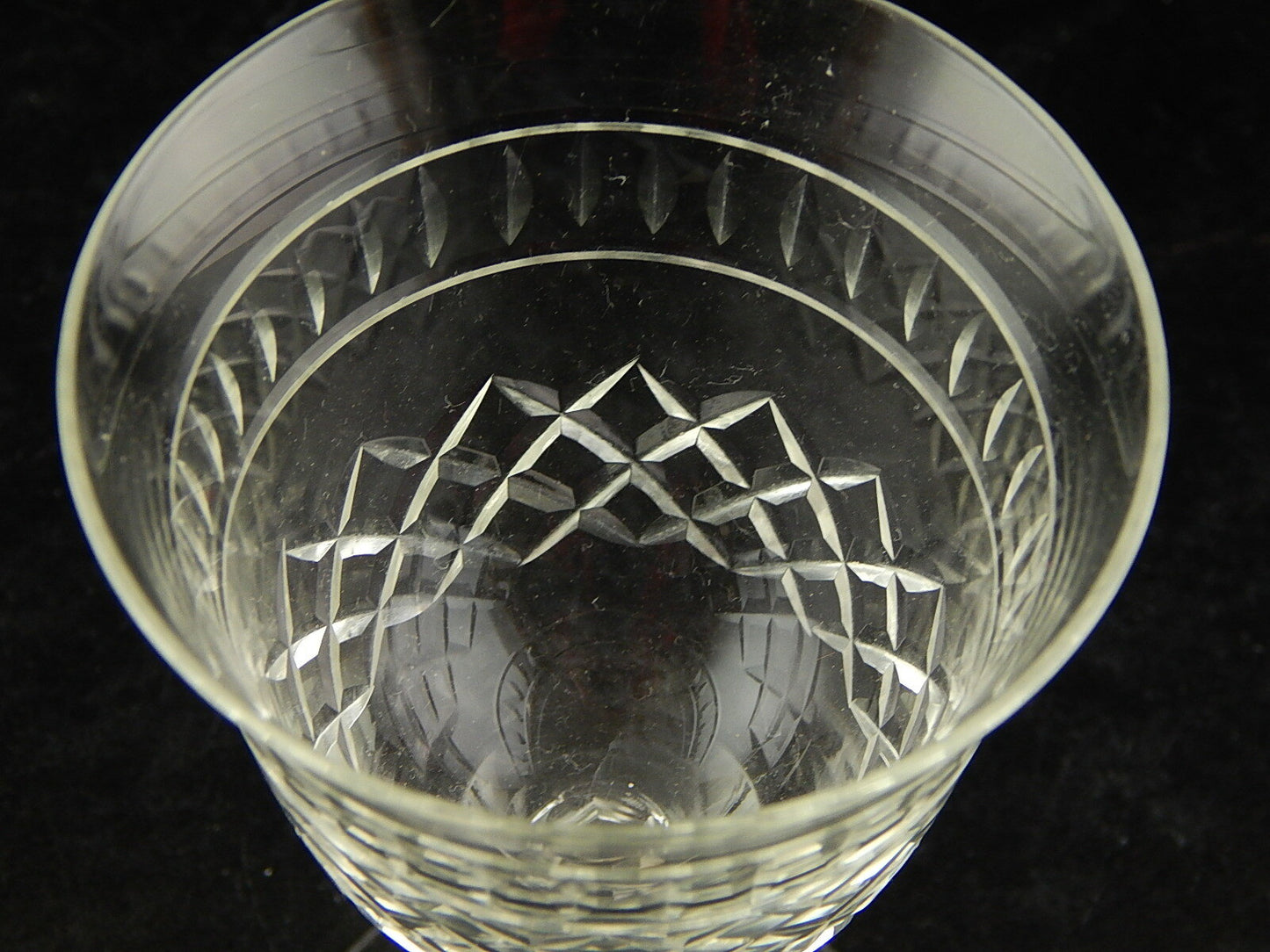 ANTICO ART DECO BICCHIERE CALICE CRISTALLO MOLATO 13 CM ALTEZZA