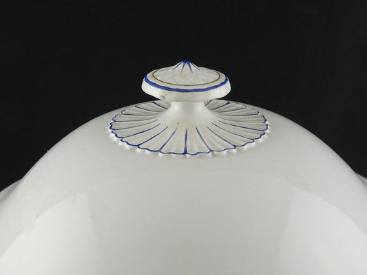 ANTICA ZUPPIERA CERAMICA RICHARD MILANO FINE 800 BIANCO BLU PERSONALIZZATA CAPRA