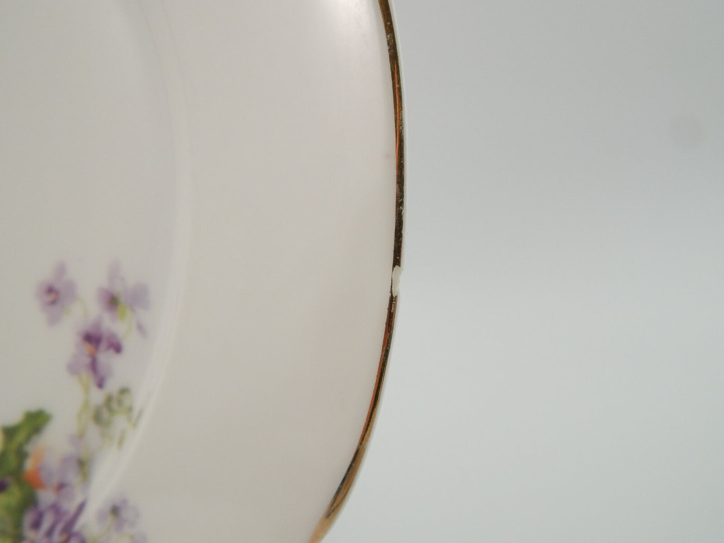 ANTICO LOTTO 6 PIATTI LIBERTY PORCELLANA BAVARIA VIOLETTE FINE 800 CON DIFETTI