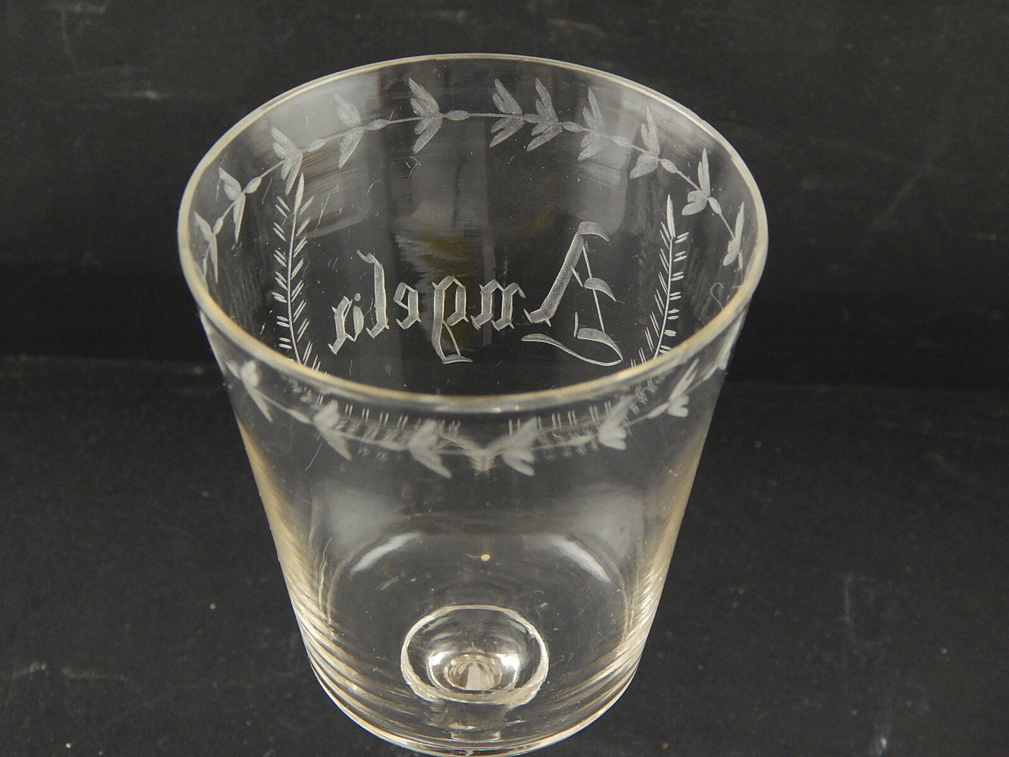 ANTICO 1800 COLLEZIONE CALICE CRISTALLO INCISO ALL'ACIDO ANGELA