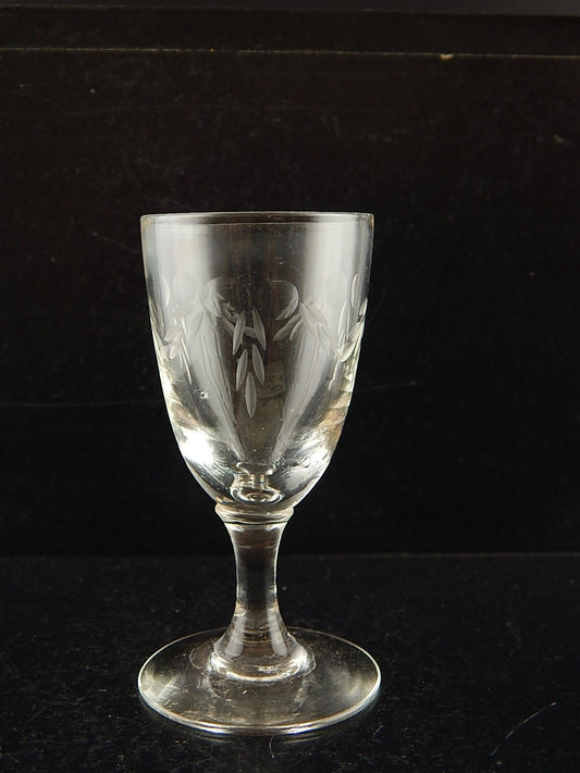 ANTICO PREZIOSO LIBERTY CALICE PER PORTO O AMARO CRISTALLO INCISO PRIMO 900