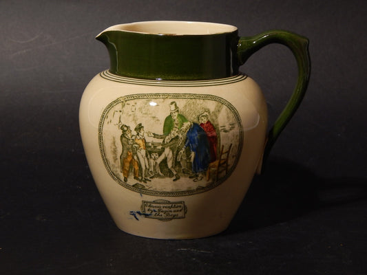 ANTICA BROCCA CARAFFA CERAMICA INGLESE ADAMS TUNSTALL ILLUSTRAZIONI DA DICKENS