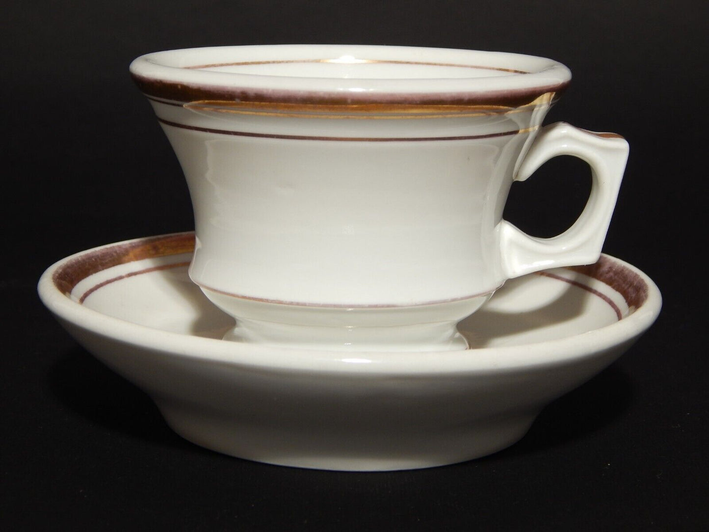 ANTICA TAZZA IMPERO PORCELLANA BIANCA CON FASCIA ORO VECCHIO PARIGI PRIMO '800