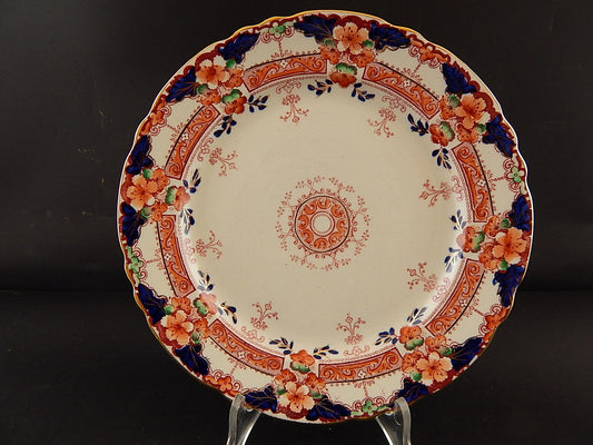 ANTICO PIATTO SEMI PORCELLANA FORD & SON RICHMOND BURSLEM VITTORIANO POLICROMO##