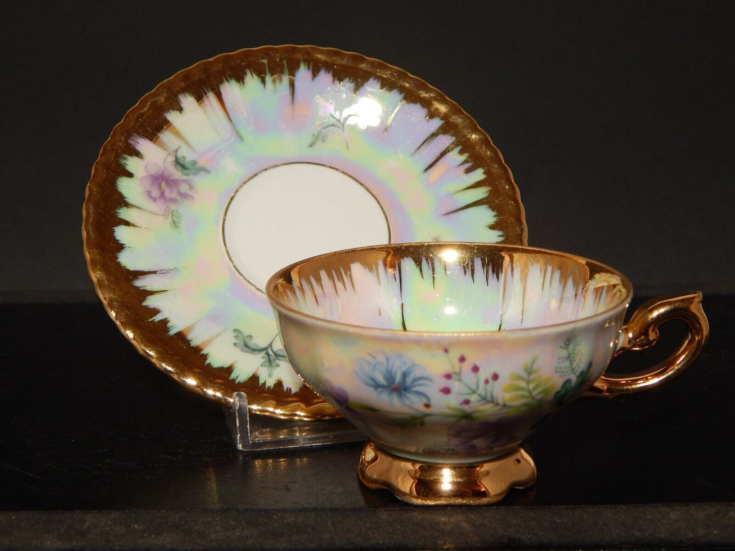 ANTICA RARA TAZZINA CAFFE' PORCELLANA BAVARIA RUDOLF WACHTER DECORO LUSTRO E ORO