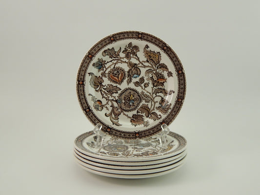 VINTAGE SET 6 PIATTI DOLCE SEMI PORCELLANA RIDGWAY 1792 STAFFORDSHIRE JACOBEAN