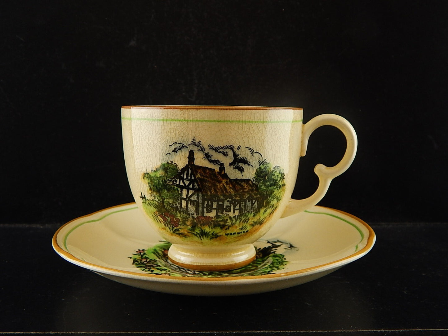 ANTICA TAZZA DA TE' POTTERY CERAMICA INGLESE DEVON WARE FIELDINGS DEL 1917 A16
