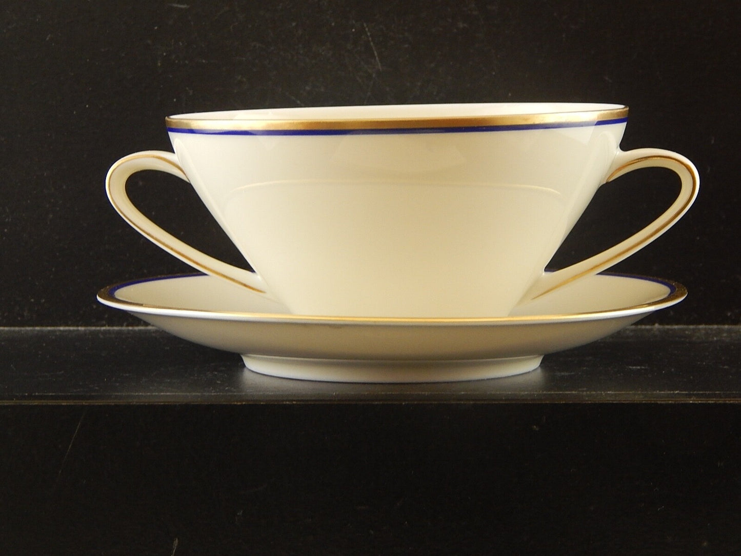 VINTAGE TAZZA DA BRODO STILE IMPERO PREZIOSA PORCELLANA JAEGER BAVARIA