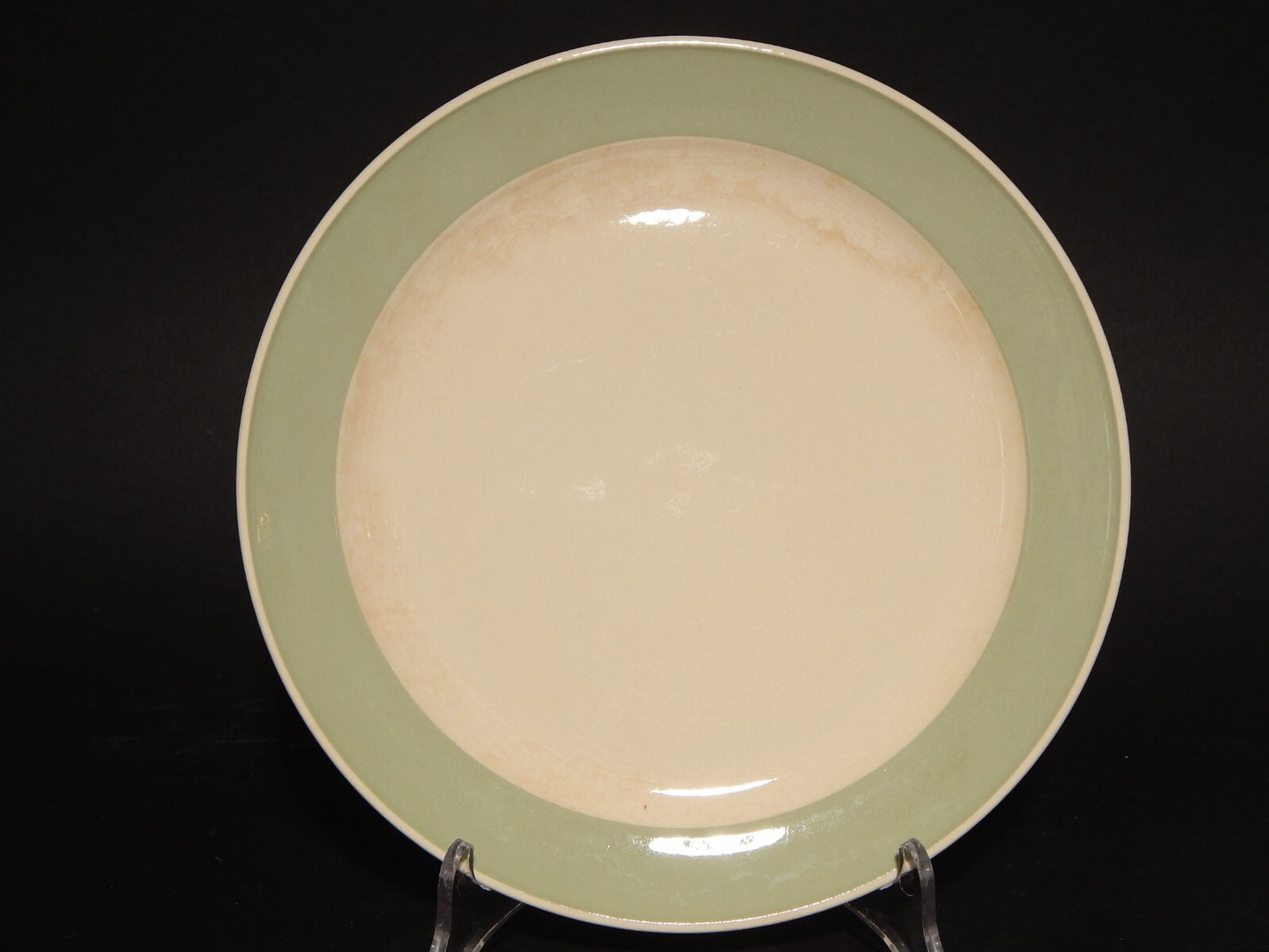 MODERNARIATO DEL 1946 VILLEROY&BOCH METTLACH PIATTO PIANO CERAMICA FASCIA VERDE