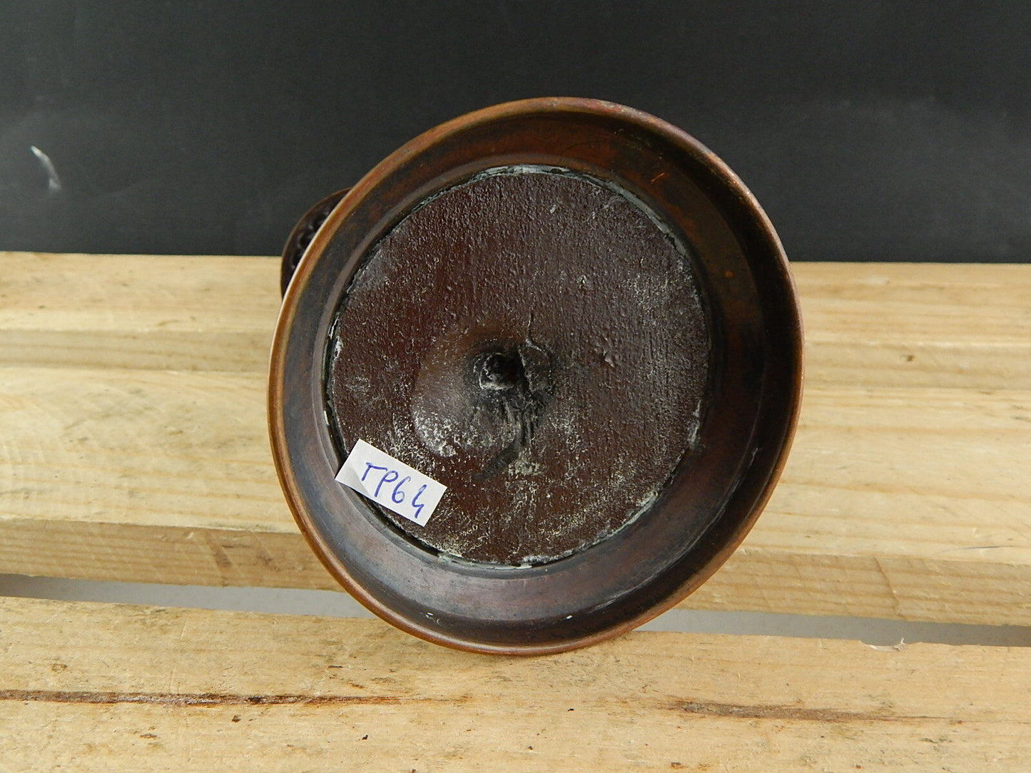 ANTICO CANDELABRO CANDELIERE PORTA CANDELA IN RAME PRIMO 900