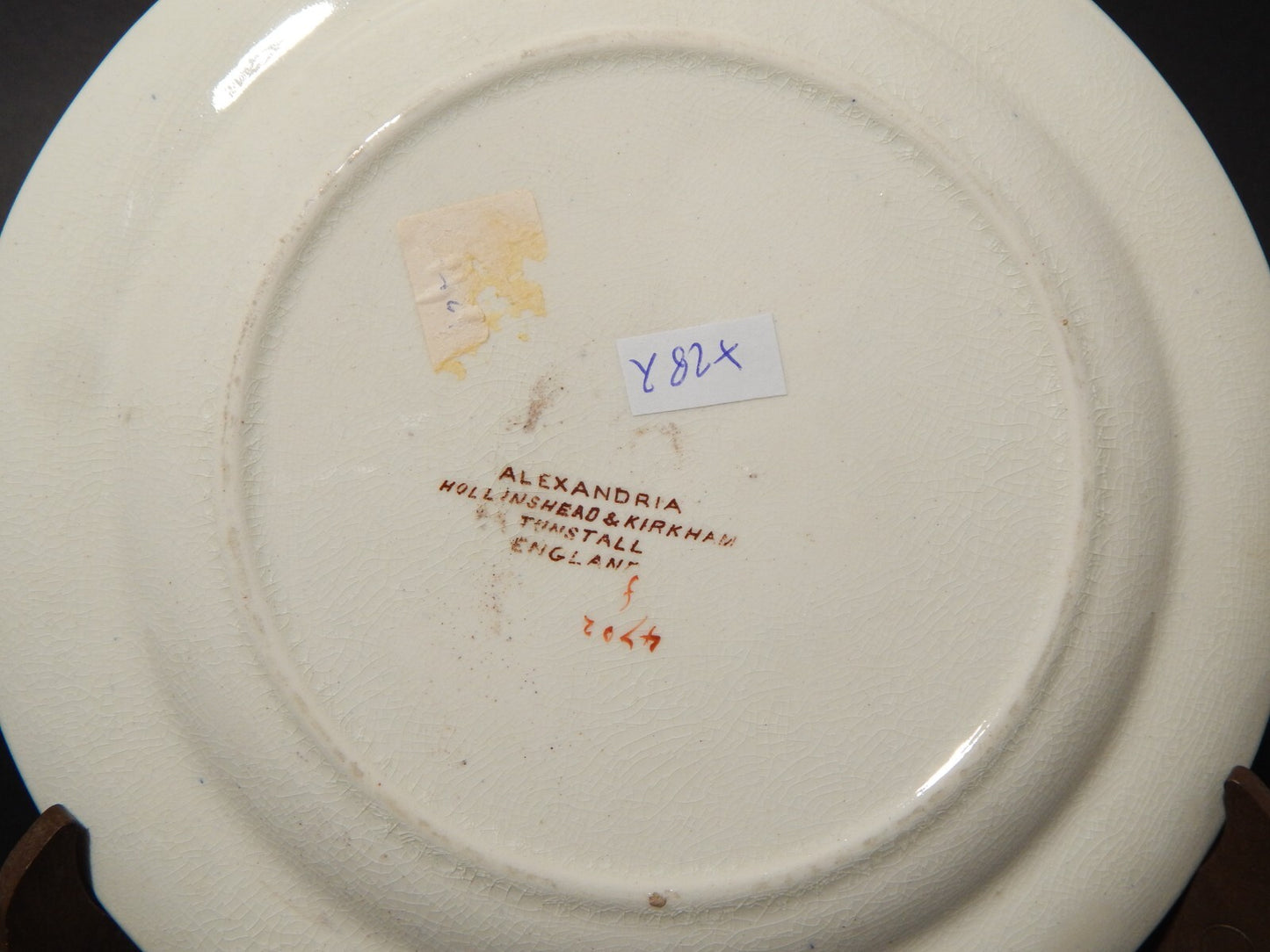 ANTICO ART NOUVEAU PIATTO CERAMICA ALEXANDRIA HOLLINSHEAD&KIRKHAM TUNSTALL X287