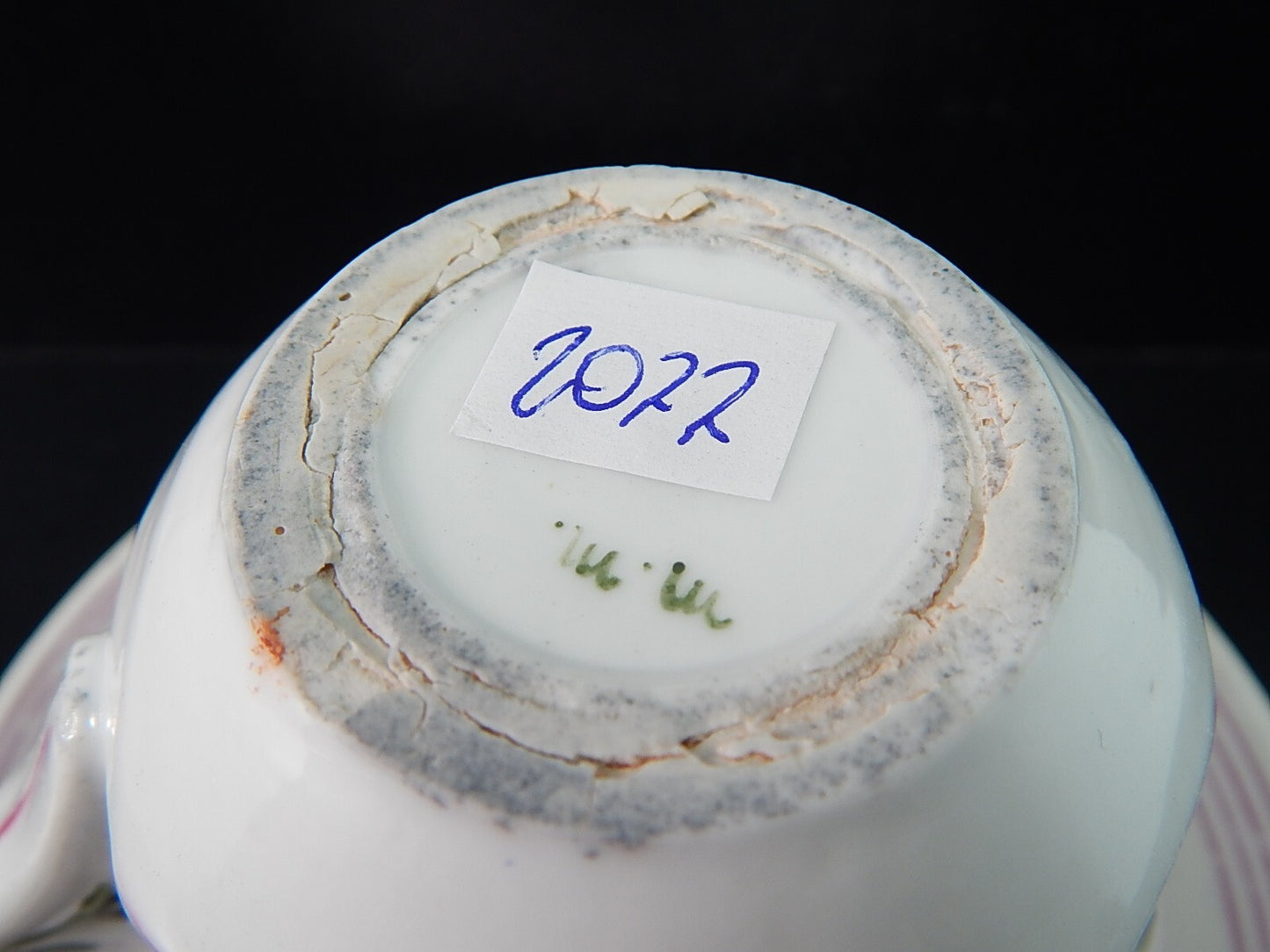 ANTICA TAZZA IMPERO PORCELLANA DOPPIO SPESSORE VECCHIO PARIGI DIPINTA PRIMO '800