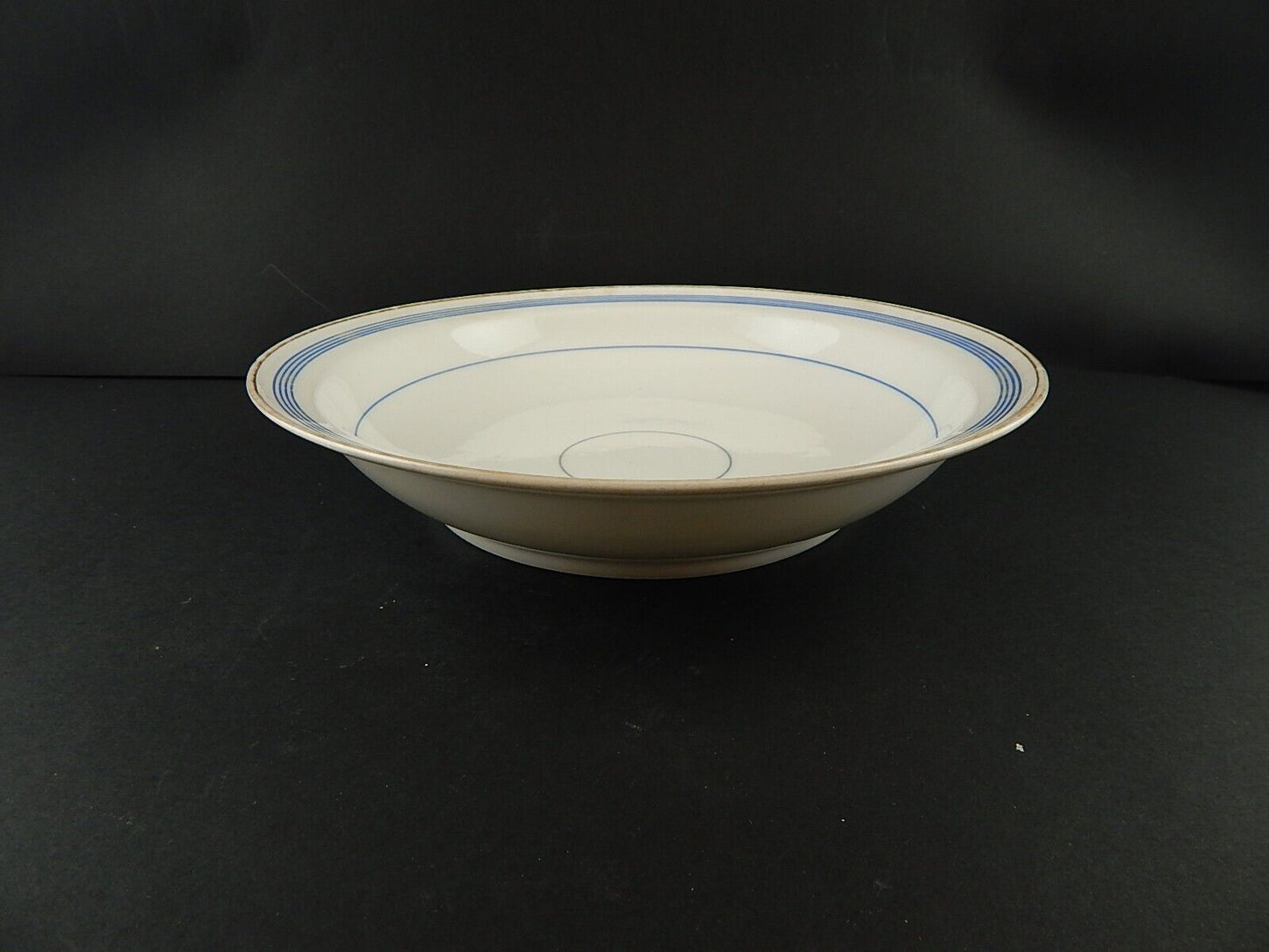 ANTICA INSALATIERA CENTROTAVOLA PORCELLANA PARIGI BIANCA BLU ORO NAPOLEONE III #