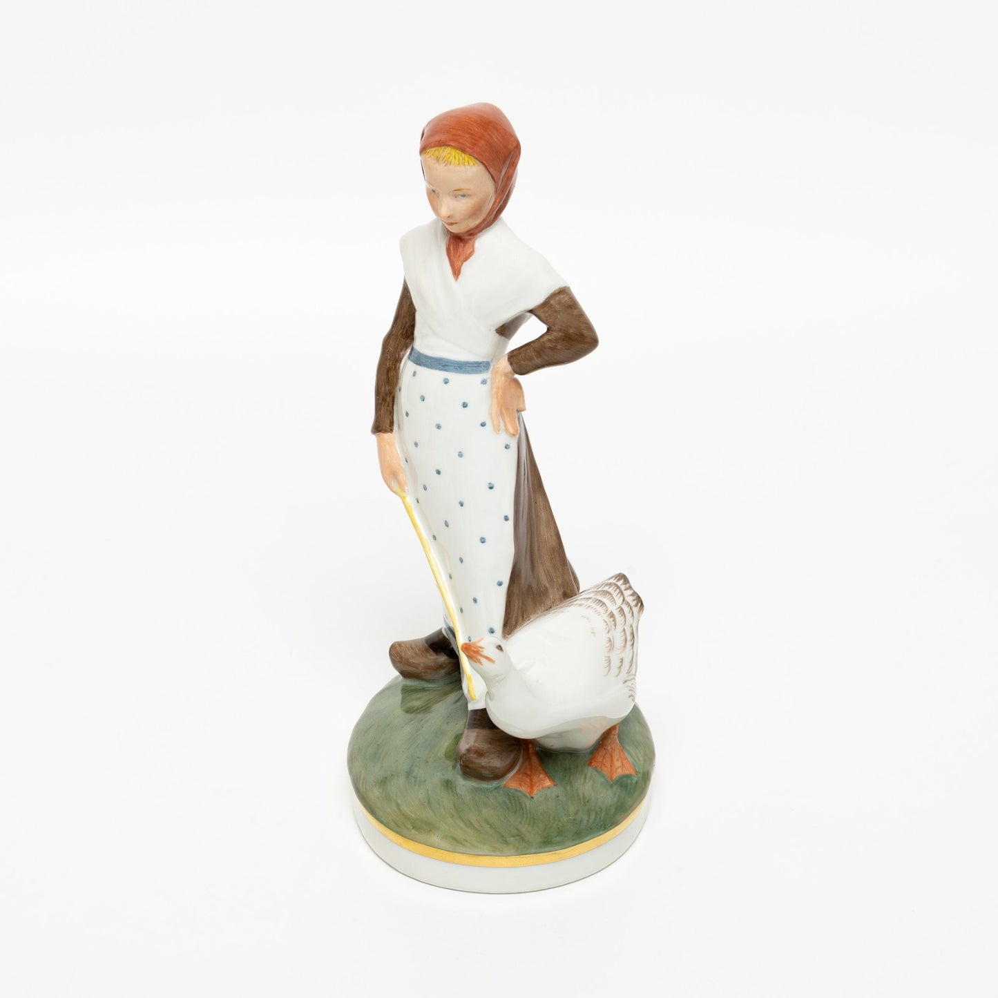 RARA STATUINA PORCELLANA ROYAL COPENHAGEN "Ragazza con Oca" COD 528 CM 18x11x8