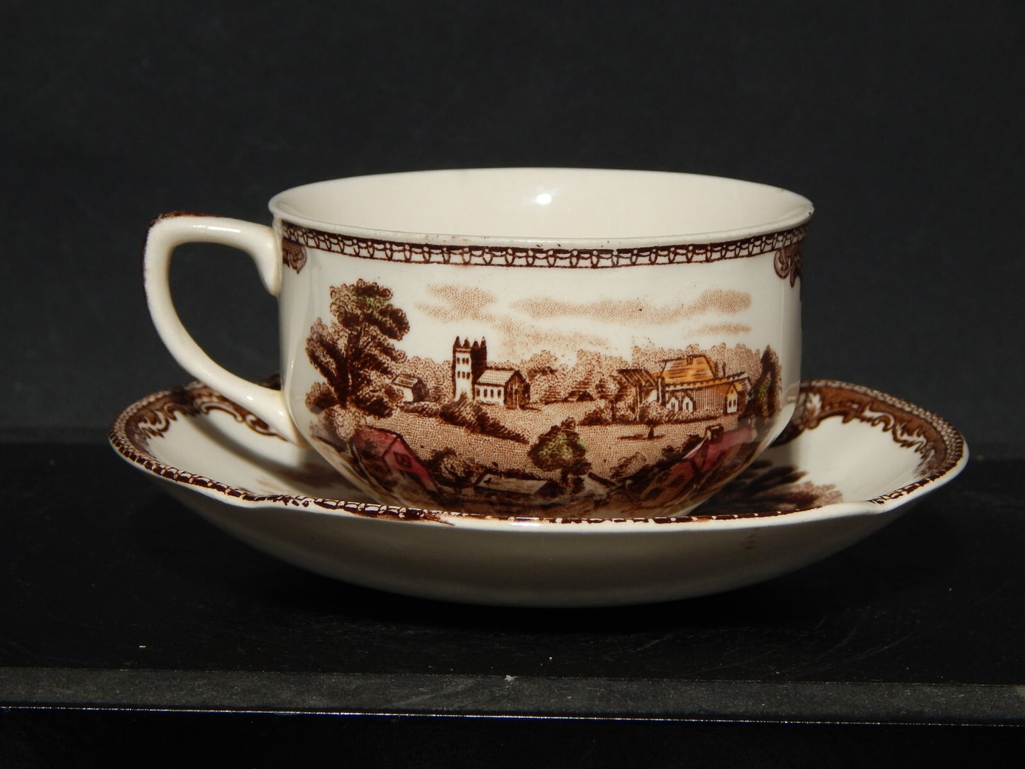 ANTICA TAZZA DA TE' PORCELLANA JOHNSON BROS OLD BRITAIN CASTLE MULTICOLOR