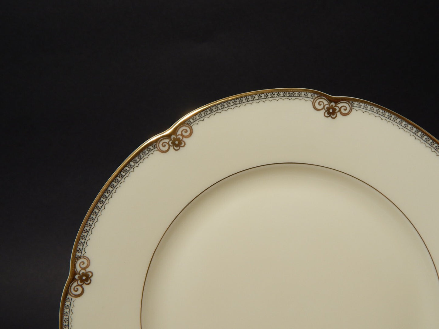 ANTICO EPOCA ART DECO SERVIZIO TORTA DESSERT 6 PIATTI PORCELLANA ROYAL TETTAU