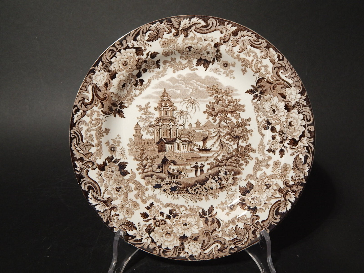 ANTICO PIATTO VITTORIANO 1800 PORCELLANA WEDGWOOD RARO DISEGNO ORIENTALE